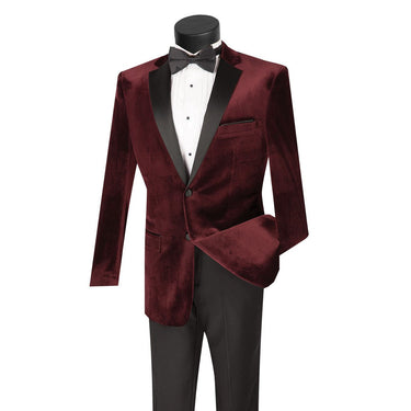 Vinci Wine Slim Fit 2 Piece Tuxedo - T-SV