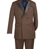 Vinci Brown Regular Fit Double Breasted Tuxedo - TDB-900
