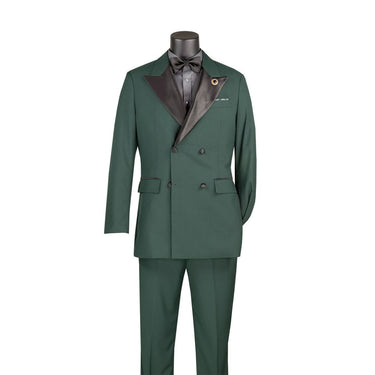 Vinci Hunter Green Regular Fit Double Breasted Tuxedo - TDB-900