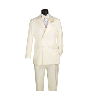 Vinci Ivory Regular Fit Double Breasted Tuxedo - TDB-900