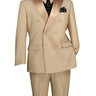 Vinci Beige Regular Fit Double Breasted Tuxedo - TMDB-1