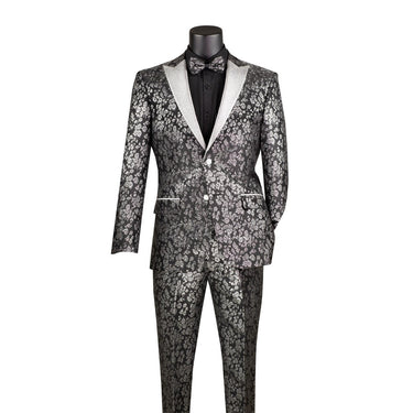 Vinci Black Slim Fit 2 Piece Tuxedo - TSJQ-1