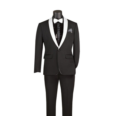 Vinci Black Slim Fit 2 Piece Tuxedo - TSS-2