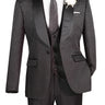 Vinci Black Slim Fit 3 Piece Tuxedo - TVSJ-1