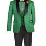 Vinci Green Slim Fit 3 Piece Tuxedo - TVSJ-1