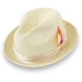Ferrecci Castor in Tan Crushable Straw Fedora