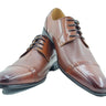 Carrucci Shoes Textured Leather Blucher Dress Shoe in Cognac