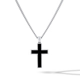 Stone Cross Pendant - Black Onyx