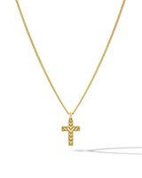 Stone Cross Pendant - 14K Gold Onyx