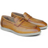Carrucci Shoes Tumble Calfskin Penny Loafer in Cognac #color_ Cognac