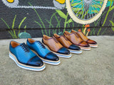 Carrucci Shoes Two Tone Cap Toe Calfskin Oxford