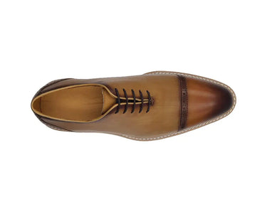 Carrucci Shoes Two Tone Cap Toe Calfskin Oxford