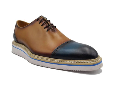 Carrucci Shoes Two Tone Cap Toe Calfskin Oxford