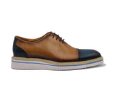 Carrucci Shoes Two Tone Cap Toe Calfskin Oxford