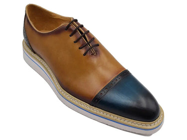 Carrucci Shoes Two Tone Cap Toe Calfskin Oxford