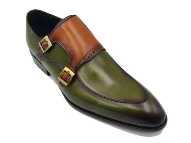 Carrucci Shoes Two Tone Monk Strap Buckle Loafer