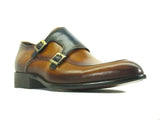 Carrucci Shoes Two Tone Monk Strap Buckle Loafer