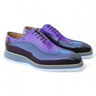 Carrucci Shoes Two Tone Oxford Lightweight Dress Shoe in Purple #color_ Purple
