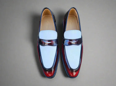Carrucci Shoes Two Tone Patent Leather Penny Loafer