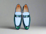 Carrucci Shoes Two Tone Patent Leather Penny Loafer
