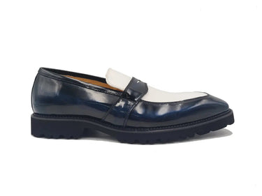 Carrucci Shoes Two Tone Patent Leather Penny Loafer