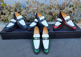 Carrucci Shoes Two Tone Patent Leather Penny Loafer