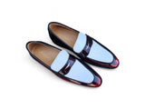 Carrucci Shoes Two Tone Patent Leather Penny Loafer