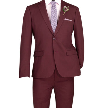 Vinci Burgundy Ultra Slim Fit 2 Piece Suit - USDX-1