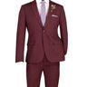 Vinci Burgundy Ultra Slim Fit 2 Piece Suit - USDX-1
