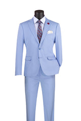 Vinci 2 Piece Ultra Slim Fit Suit in Light Blue - USDX-1