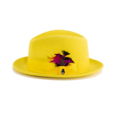 Ferrecci Brooks in Yellow Australian Wool Felt Trilby