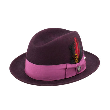 Dobbs Randall Center Dent Wool Felt Homburg in Burgundy