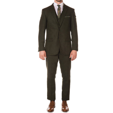 Ferrecci Bradford Hunter Green Slim Fit 3 Piece Tweed Suit
