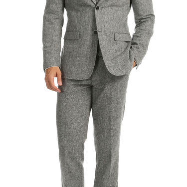 Bradford Grey Slim Fit 3 Piece Tweed Suit H-1