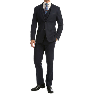 Ferrecci Bradford Navy Tweed With Slim Fit Suit With Five Button Vest