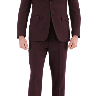 Bradford Burgundy Slim Fit 3 Piece Tweed Suit