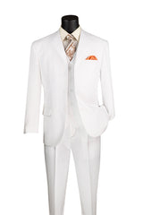Vinci White Regular Fit 3 Piece Suit - V-3PP
