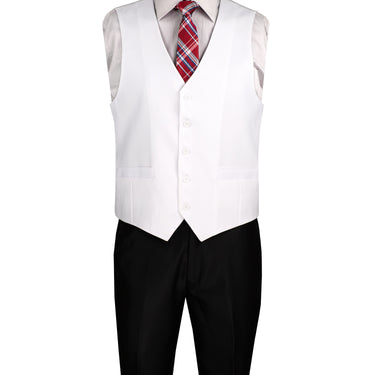 Vinci White Regular Fit Vest - V-PP