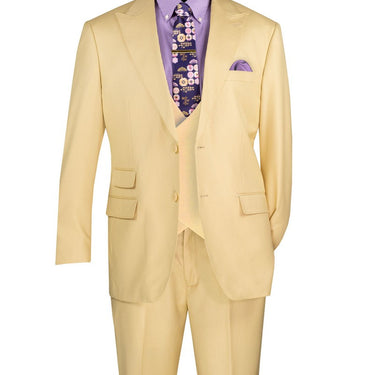 Vinci Butter Regular Fit 3 Piece Suit - V2RK-5