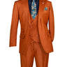 Vinci Rust Regular Fit 3 Piece Suit - V2RK-5
