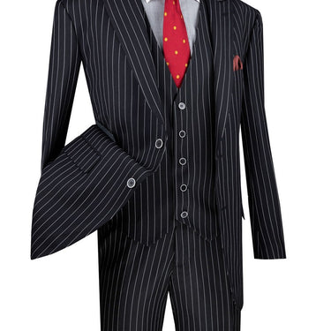 Vinci Black Regular Fit 3 Piece Suit - F-V2RS9