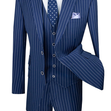 Vinci Blue Regular Fit 3 Piece Suit - F-V2RS9