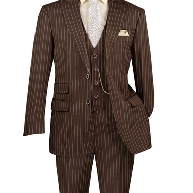 Vinci Brown Regular Fit 3 Piece Suit - V2RS-9