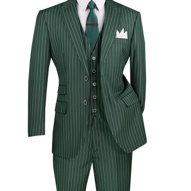 Vinci Hunter Green Regular Fit 3 Piece Suit - V2RS-9