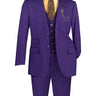 Vinci Purple Regular Fit 3 Piece Suit - V2RS-9