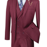 Vinci Burgundy Regular Fit 3 Piece Suit - V2RW-13