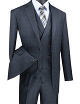 Vinci 3 Piece Regular Fit Suit in Charcoal - V2RW-13