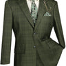 Vinci Olive Regular Fit 3 Piece Suit - V2RW-7