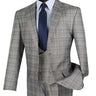 Vinci Gray Regular Fit 3 Piece Suit - V2RW-7