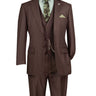 Vinci Brown Regular Fit 3 Piece Suit - V2TR
